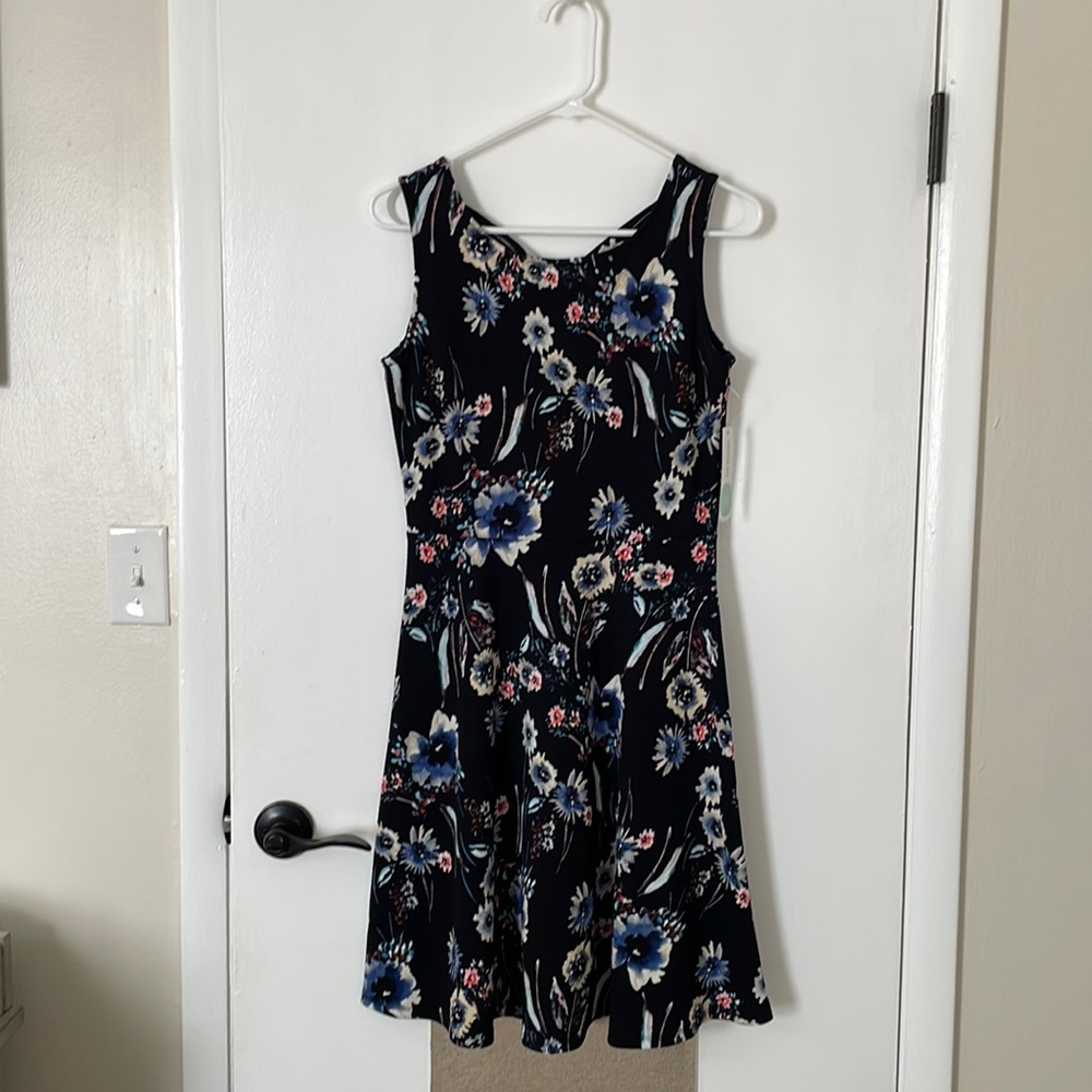 KAILEIGH Feya Knot Navy Floral Dress